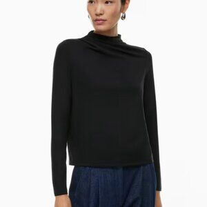 Aritzia Babaton Boardroom Mockneck Top Small Black